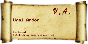 Urai Andor névjegykártya